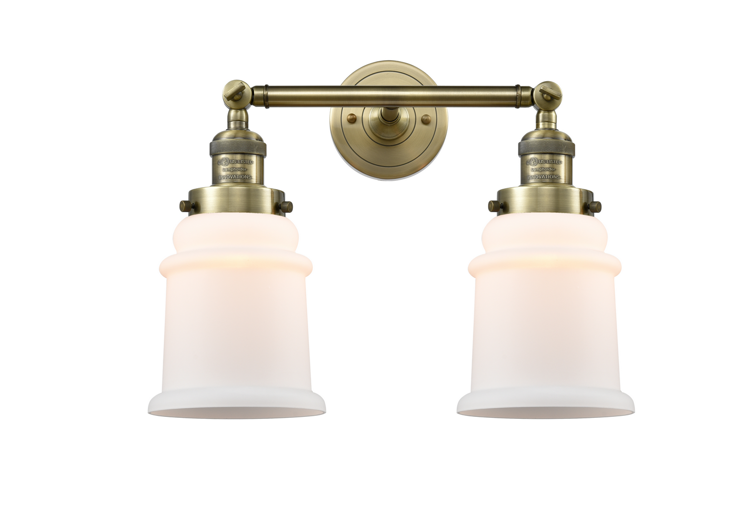 Two Light Bath Vanity by Innovations - Franklin Restoration Collection, Antique Brass Finish - 208-AB-G181