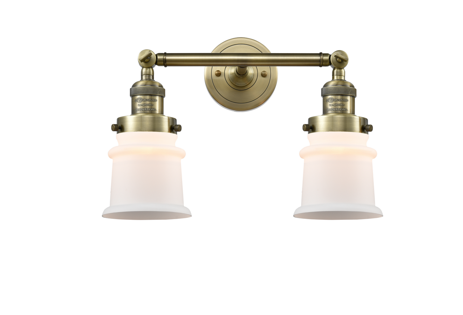 Two Light Bath Vanity by Innovations - Franklin Restoration Collection, Antique Brass Finish - 208-AB-G181S