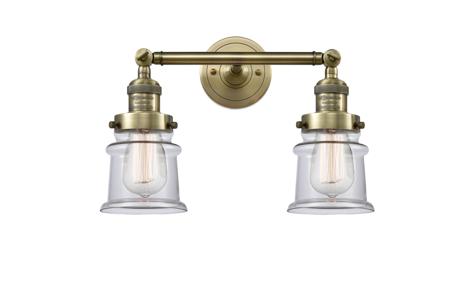 LED Bath Vanity by Innovations - Franklin Restoration Collection, Antique Brass Finish - 208-AB-G182S-LED