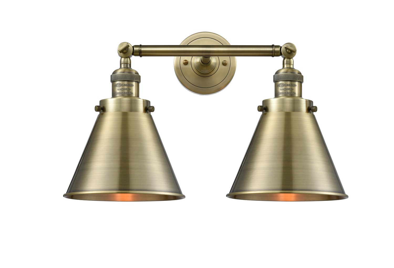 LED Bath Vanity by Innovations - Franklin Restoration Collection, Antique Brass Finish - 208-AB-M13-AB-LED
