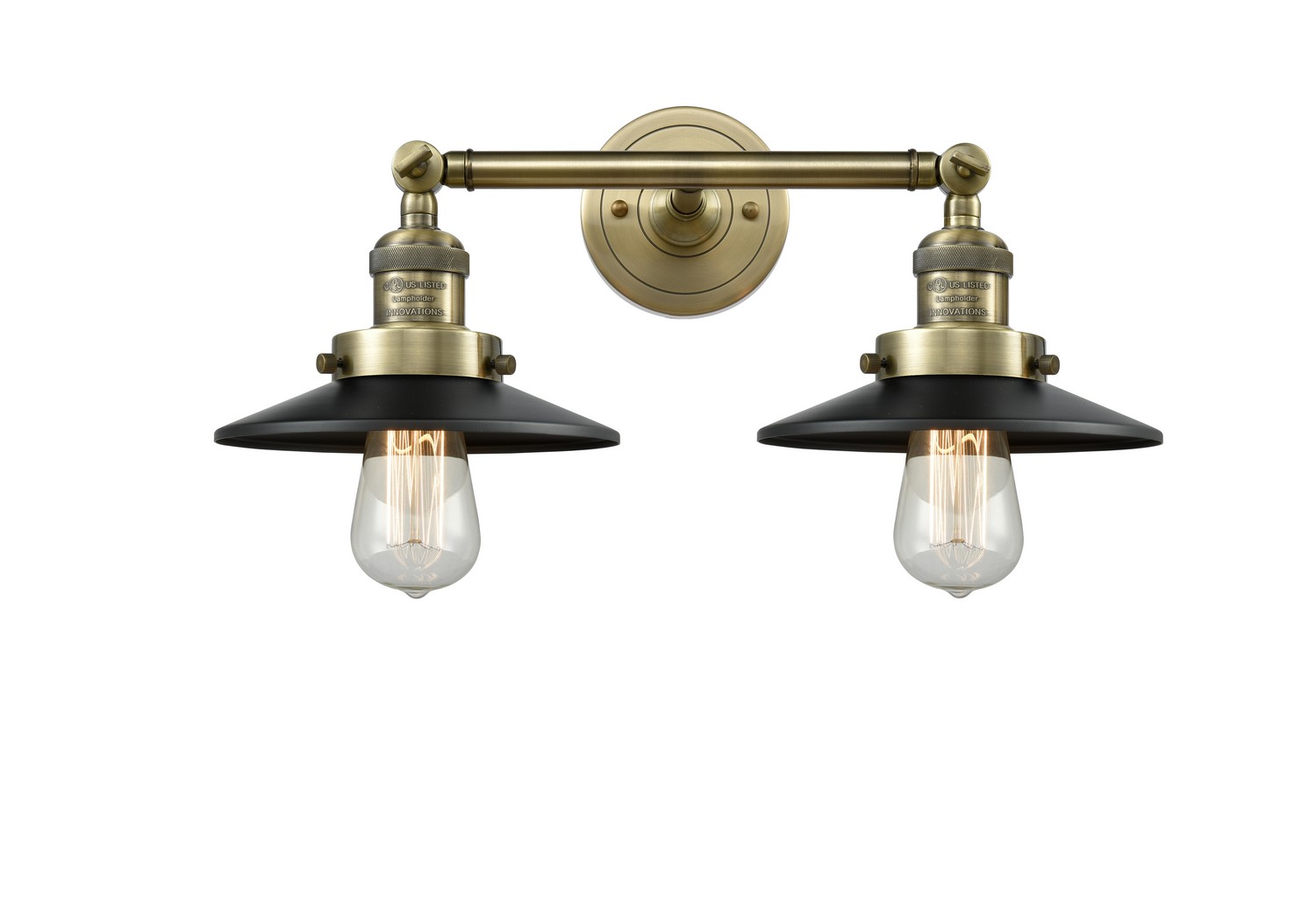 Two Light Bath Vanity by Innovations - Franklin Restoration Collection, Antique Brass Finish - 208-AB-M6