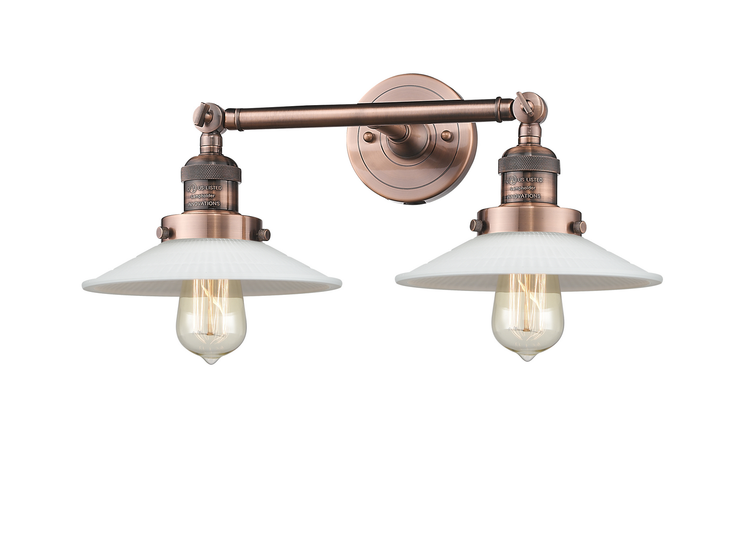 Two Light Bath Vanity by Innovations - Franklin Restoration Collection, Antique Copper Finish - 208-AC-G1