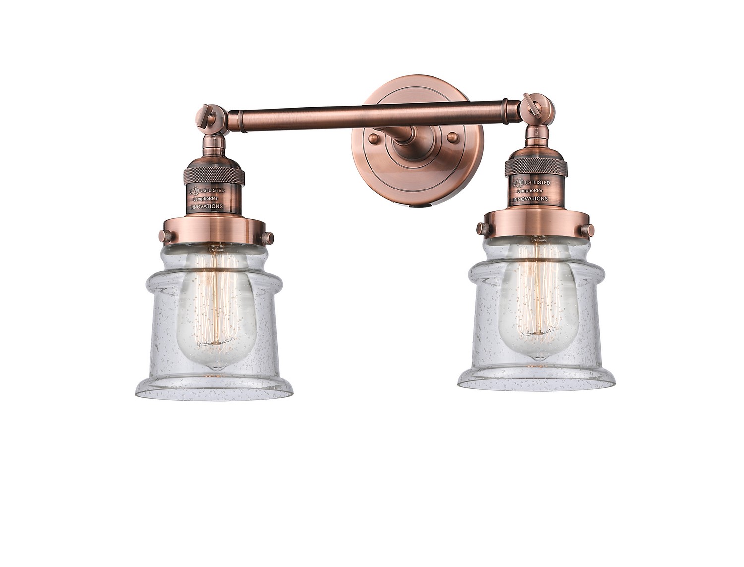 LED Bath Vanity by Innovations - Franklin Restoration Collection, Antique Copper Finish - 208-AC-G184S-LED