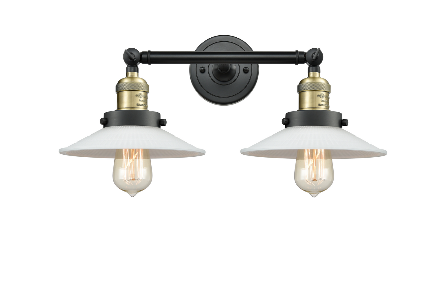 Two Light Bath Vanity by Innovations - Franklin Restoration Collection, Black Antique Brass Finish - 208-BAB-G1