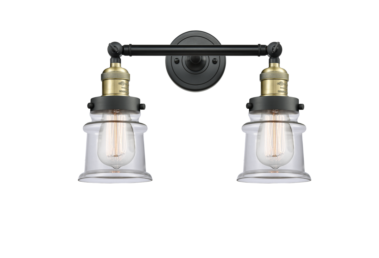 Two Light Bath Vanity by Innovations - Franklin Restoration Collection, Black Antique Brass Finish - 208-BAB-G182S