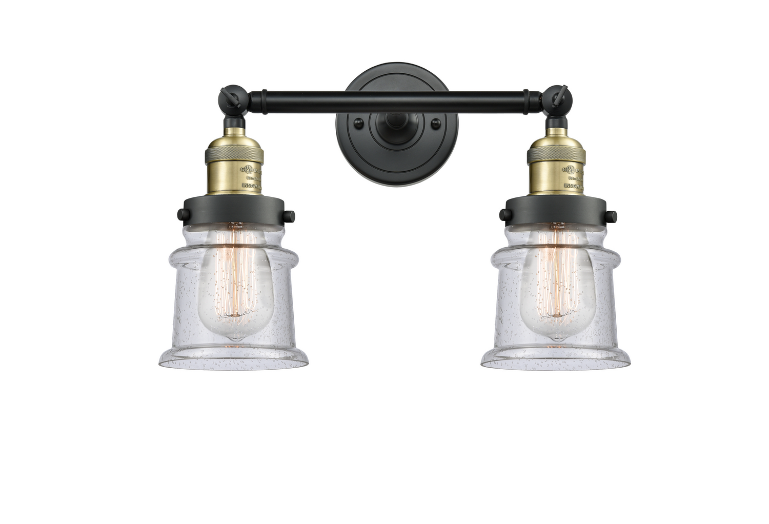Two Light Bath Vanity by Innovations - Franklin Restoration Collection, Black Antique Brass Finish - 208-BAB-G184S