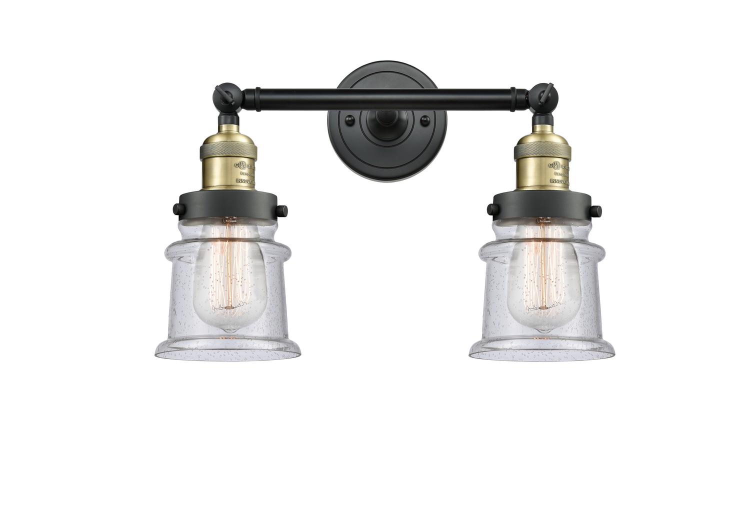 LED Bath Vanity by Innovations - Franklin Restoration Collection, Black Antique Brass Finish - 208-BAB-G184S-LED