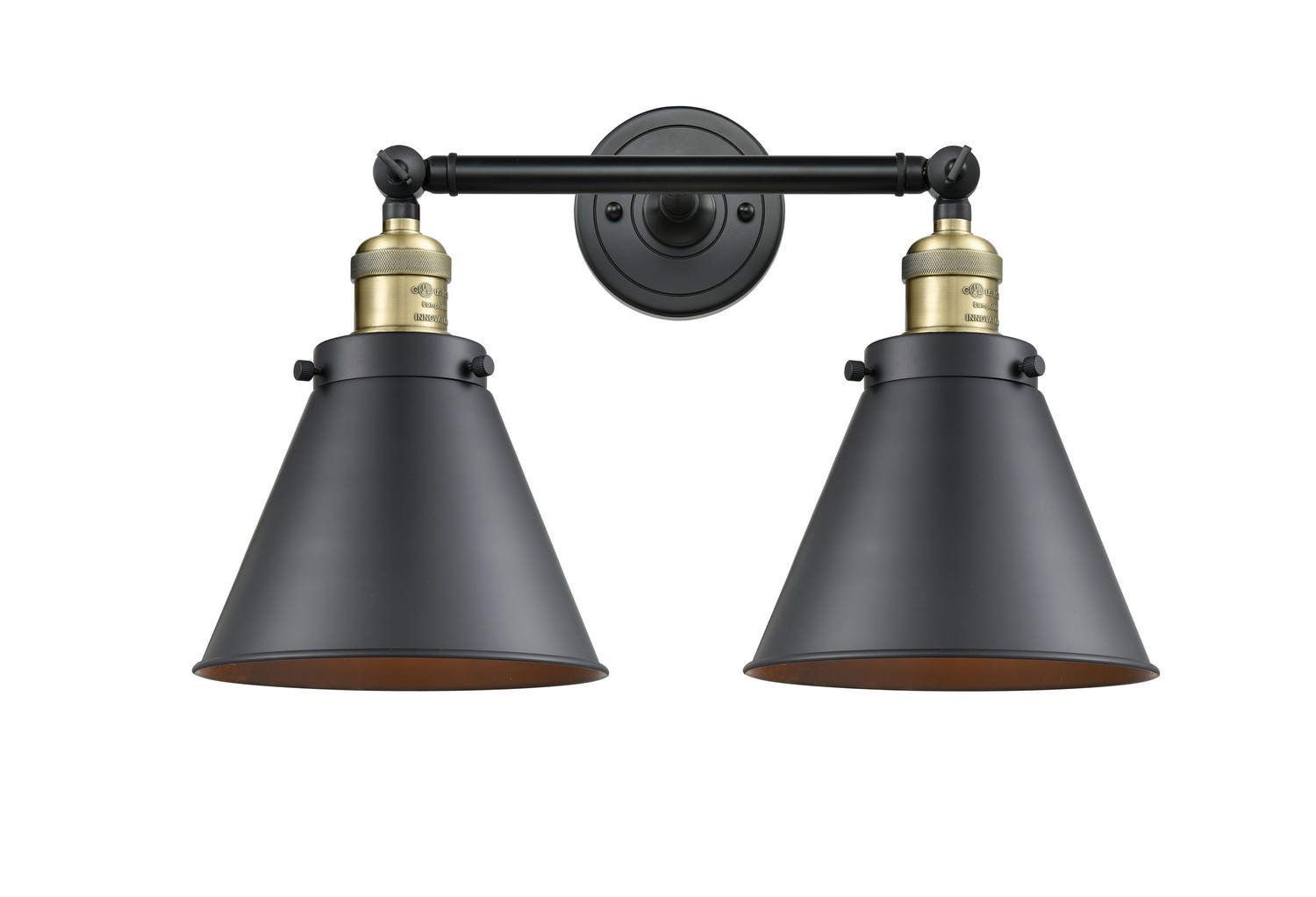 LED Bath Vanity by Innovations - Franklin Restoration Collection, Black Antique Brass Finish - 208-BAB-M13-BK-LED