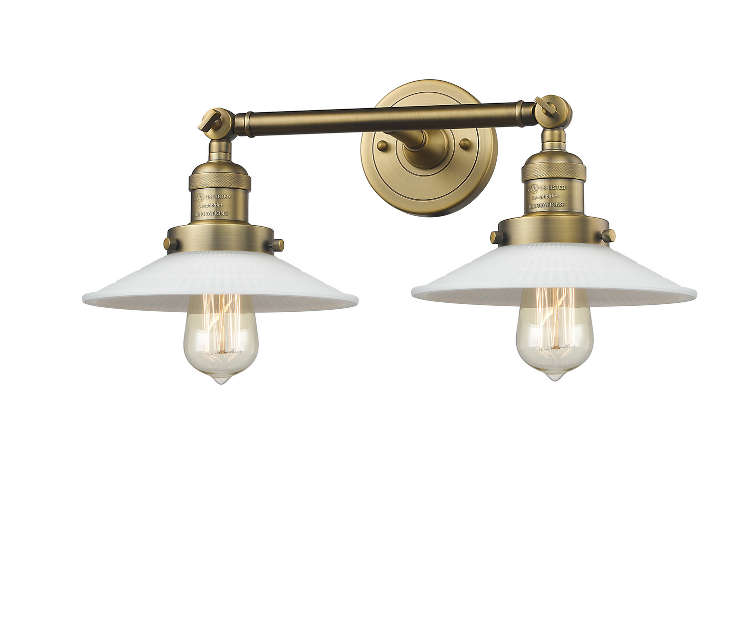 Two Light Bath Vanity by Innovations - Franklin Restoration Collection, Brushed Brass Finish - 208-BB-G1