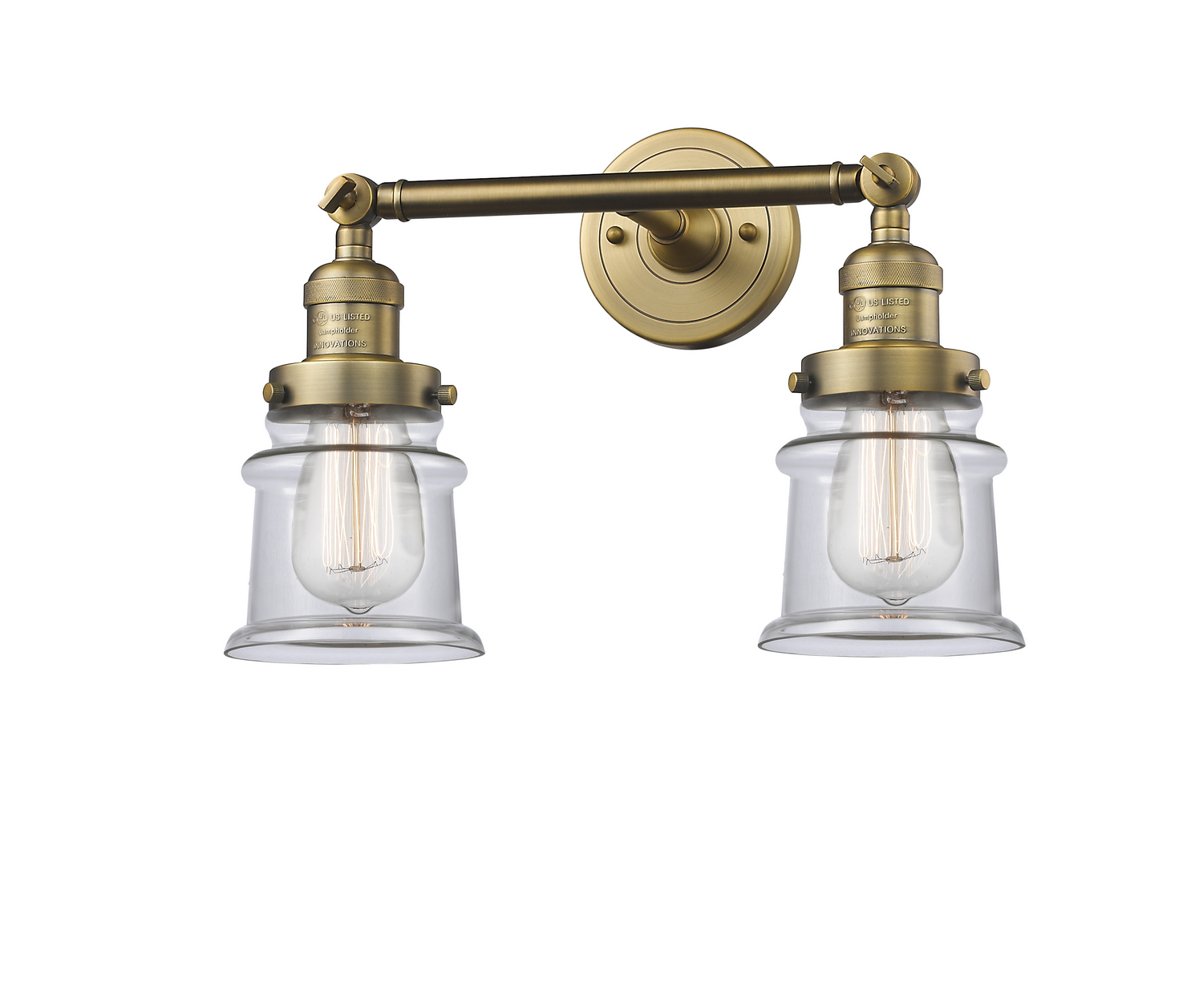 Two Light Bath Vanity by Innovations - Franklin Restoration Collection, Brushed Brass Finish - 208-BB-G182S