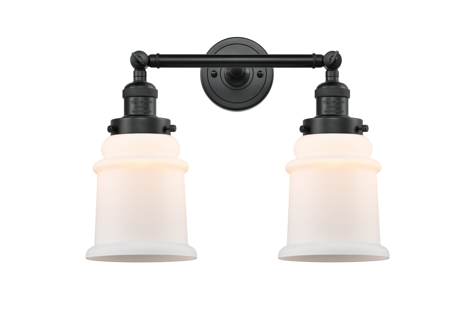 Two Light Bath Vanity by Innovations - Franklin Restoration Collection, Matte Black Finish - 208-BK-G181