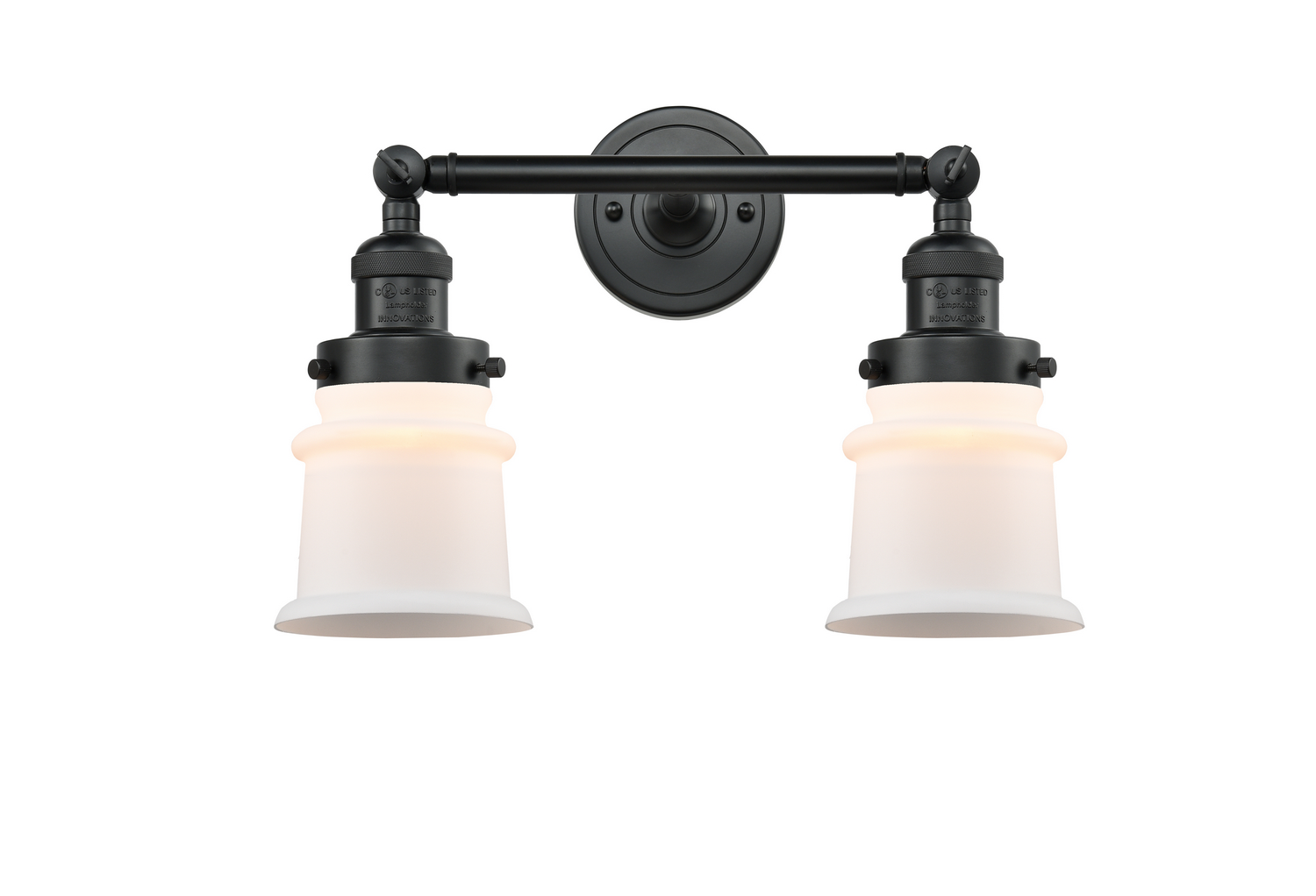 Two Light Bath Vanity by Innovations - Franklin Restoration Collection, Matte Black Finish - 208-BK-G181S