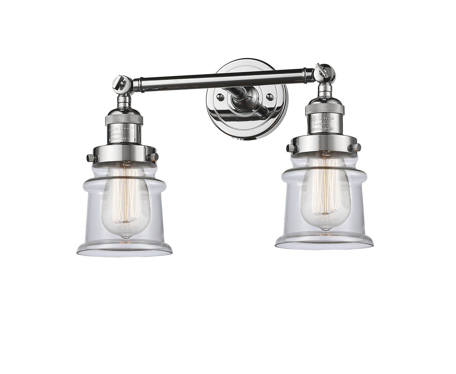 Two Light Bath Vanity by Innovations - Franklin Restoration Collection, Polished Chrome Finish - 208-PC-G182S