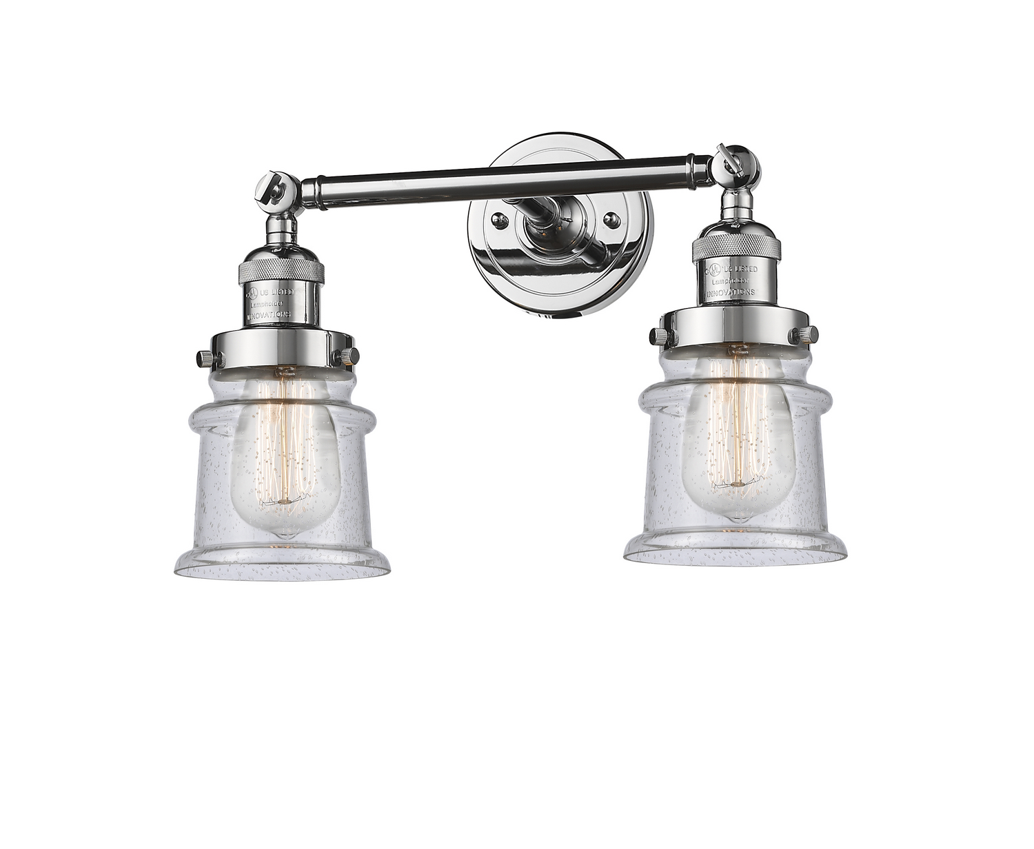 Two Light Bath Vanity by Innovations - Franklin Restoration Collection, Polished Chrome Finish - 208-PC-G184S