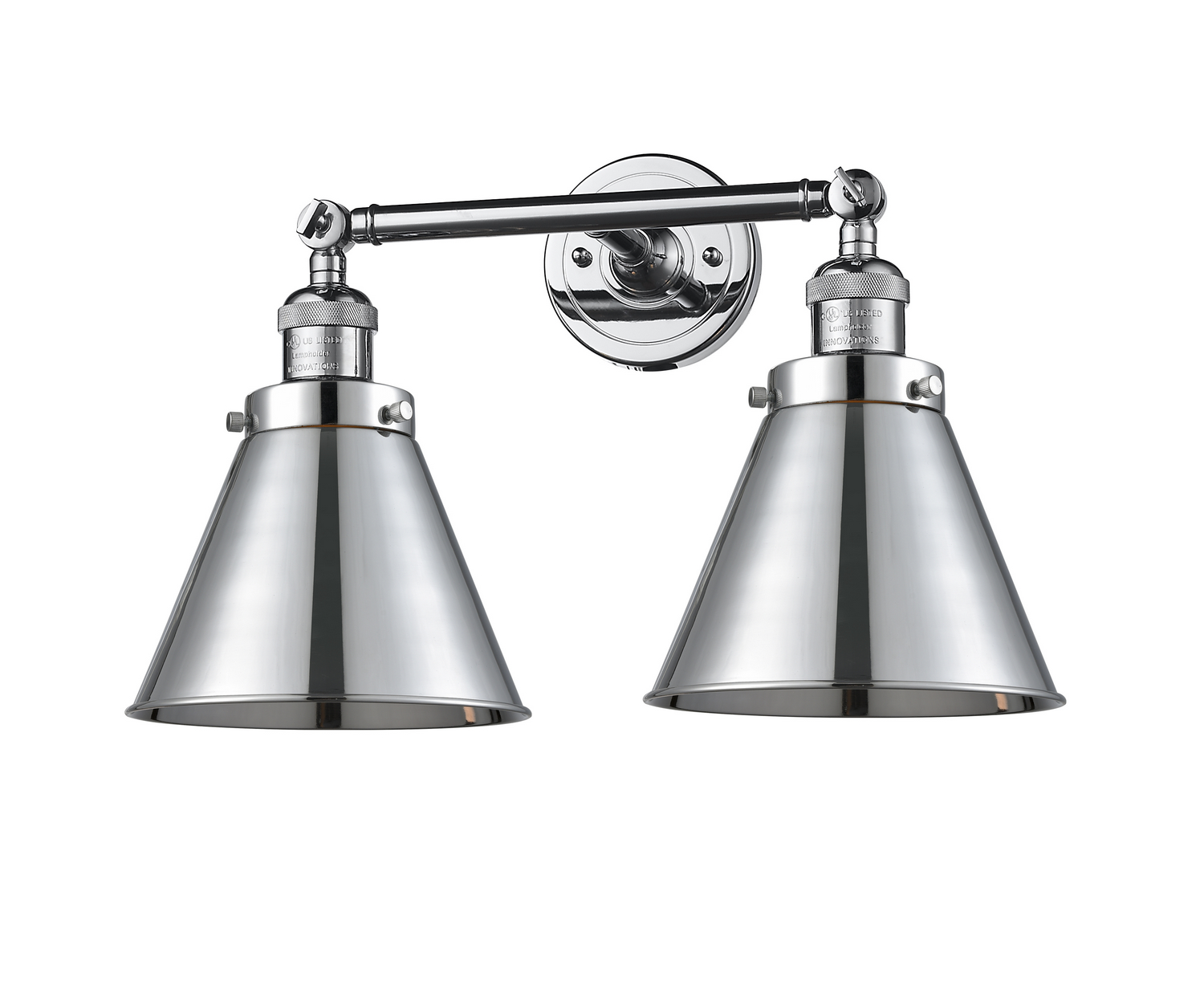 Two Light Bath Vanity by Innovations - Franklin Restoration Collection, Polished Chrome Finish - 208-PC-M13-PC