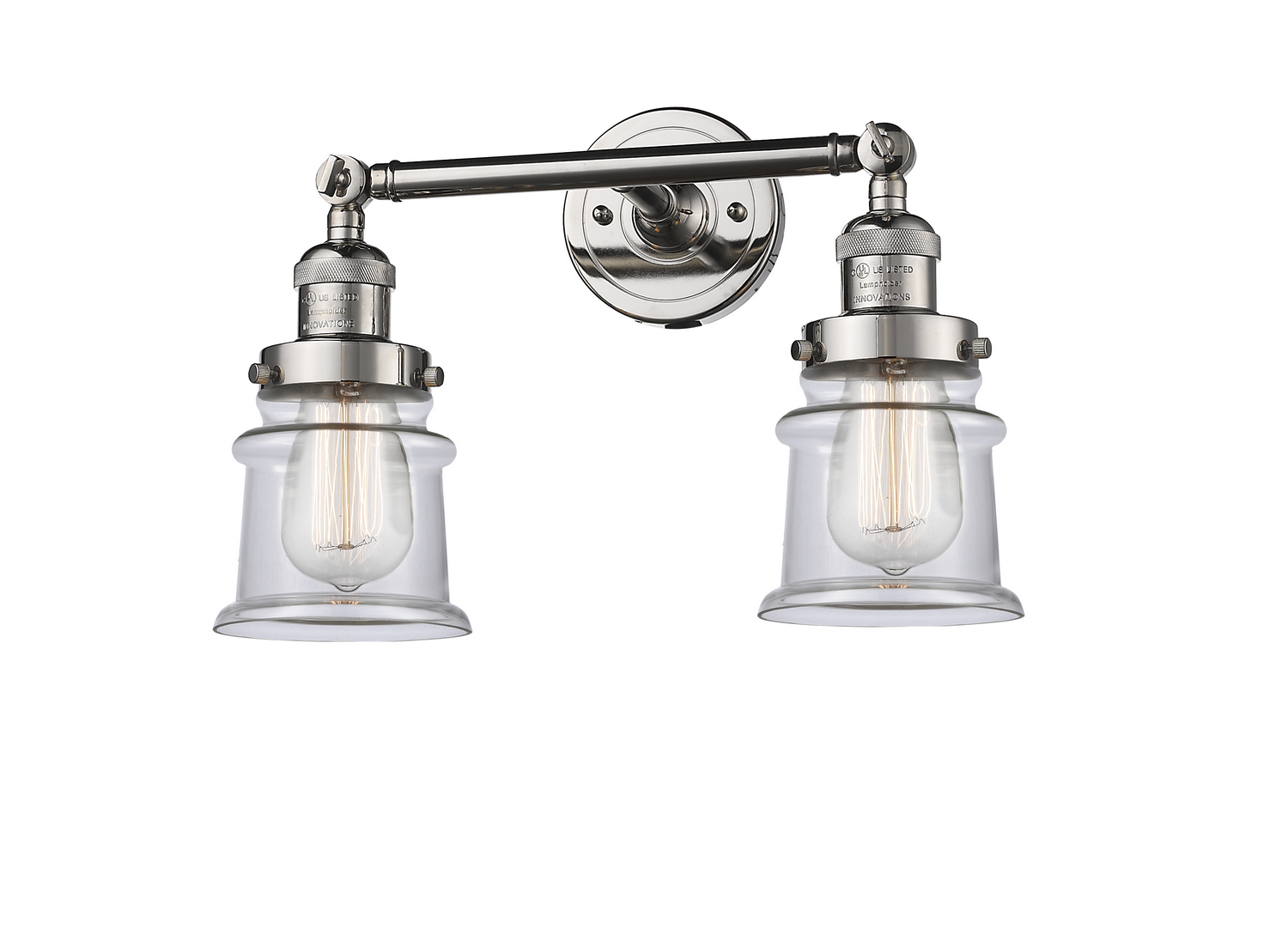 Two Light Bath Vanity by Innovations - Franklin Restoration Collection, Polished Nickel Finish - 208-PN-G182S