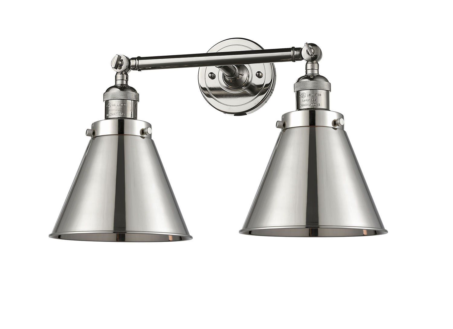 Two Light Bath Vanity by Innovations - Franklin Restoration Collection, Polished Nickel Finish - 208-PN-M13-PN