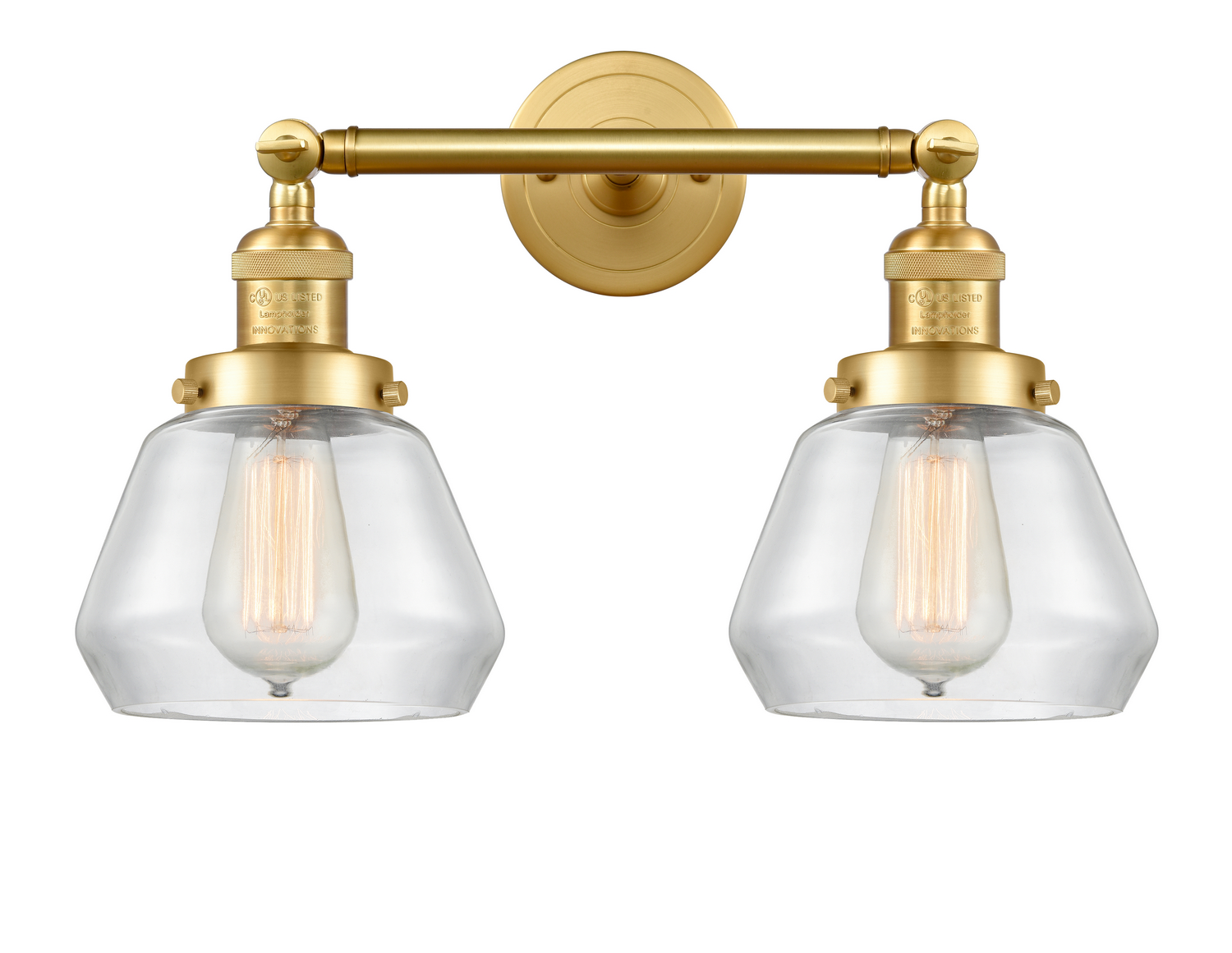 Two Light Bath Vanity by Innovations - Franklin Restoration Collection, Satin Gold Finish - 208-SG-G172