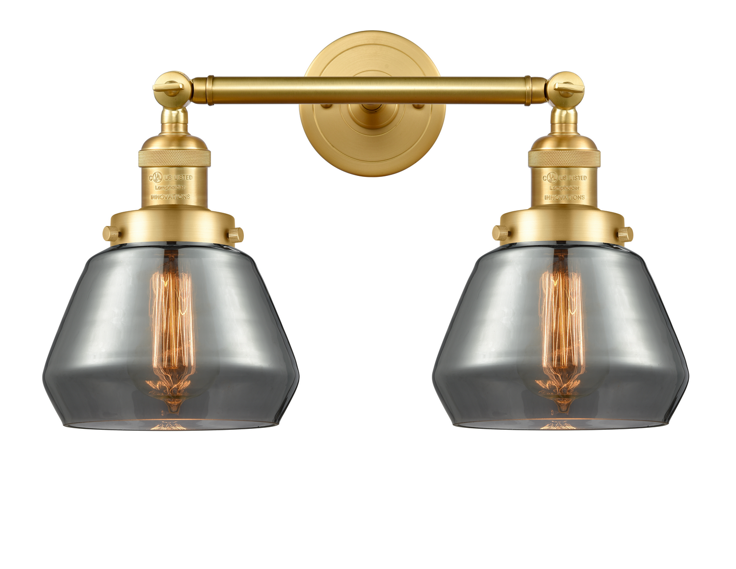 Two Light Bath Vanity by Innovations - Franklin Restoration Collection, Satin Gold Finish - 208-SG-G173
