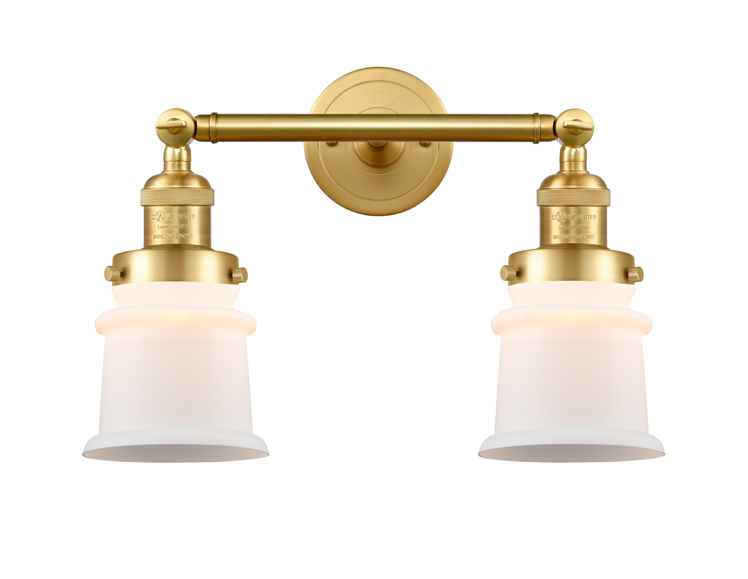 Two Light Bath Vanity by Innovations - Franklin Restoration Collection, Satin Gold Finish - 208-SG-G181S