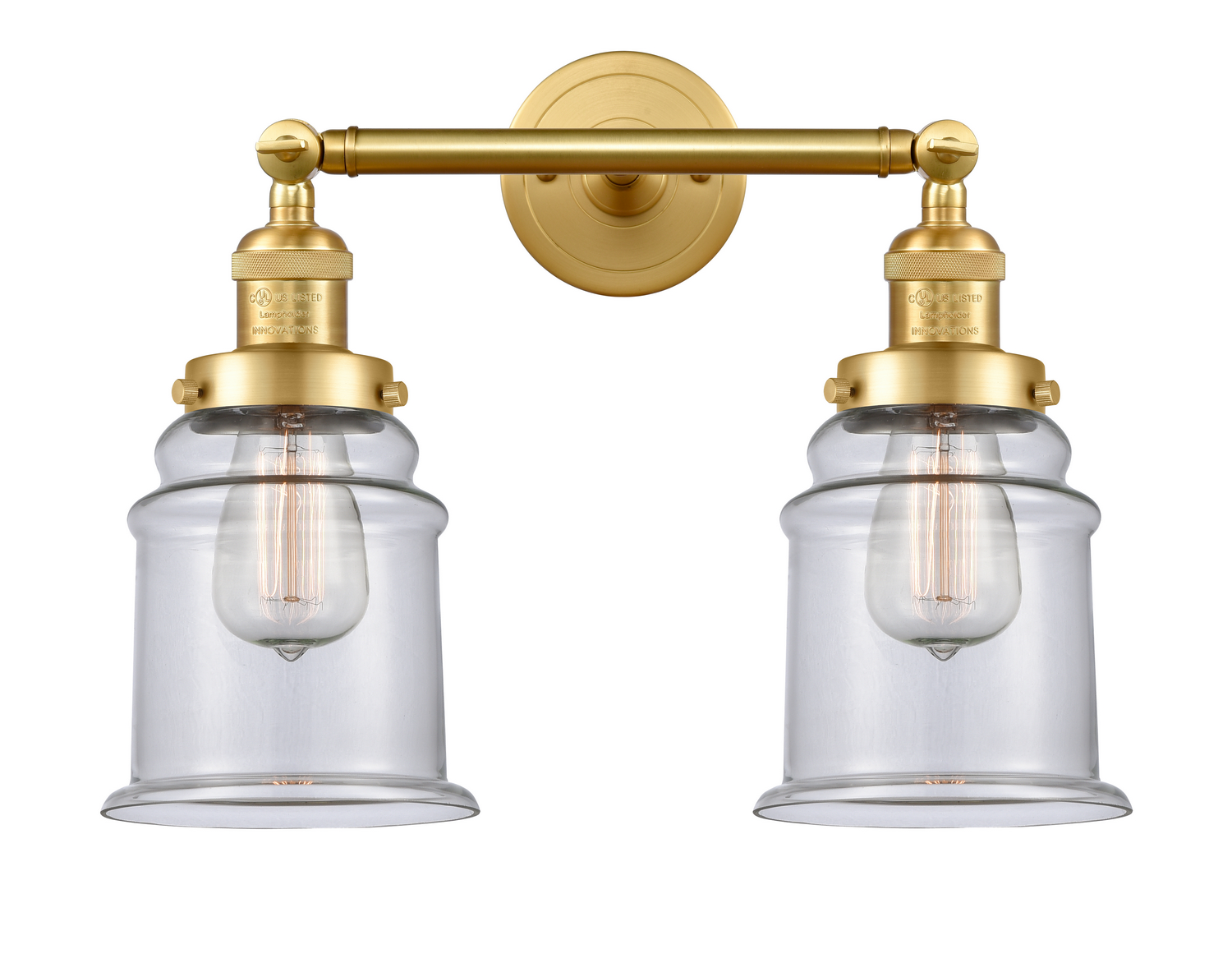 Two Light Bath Vanity by Innovations - Franklin Restoration Collection, Satin Gold Finish - 208-SG-G182