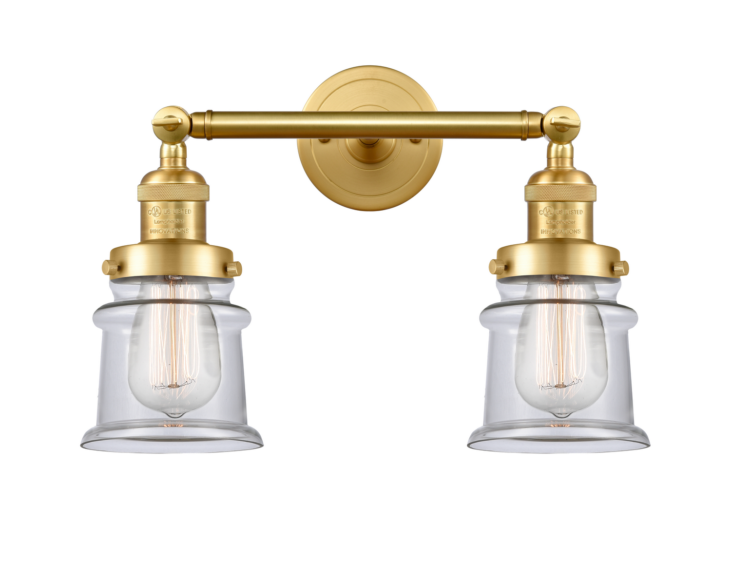 Two Light Bath Vanity by Innovations - Franklin Restoration Collection, Satin Gold Finish - 208-SG-G182S