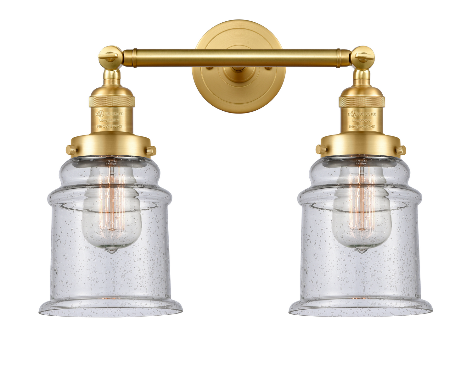 Two Light Bath Vanity by Innovations - Franklin Restoration Collection, Satin Gold Finish - 208-SG-G184