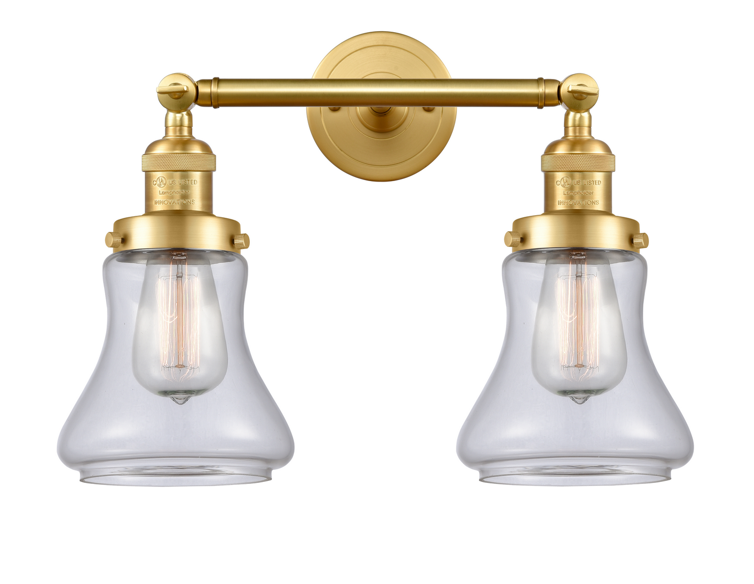 Two Light Bath Vanity by Innovations - Franklin Restoration Collection, Satin Gold Finish - 208-SG-G192