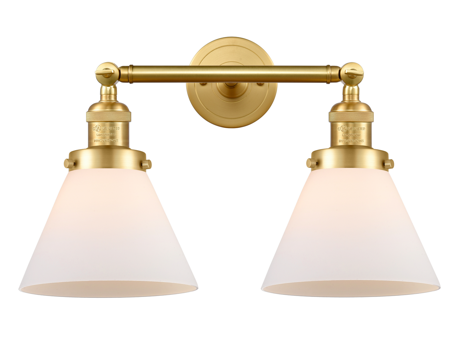 Two Light Bath Vanity by Innovations - Franklin Restoration Collection, Satin Gold Finish - 208-SG-G41