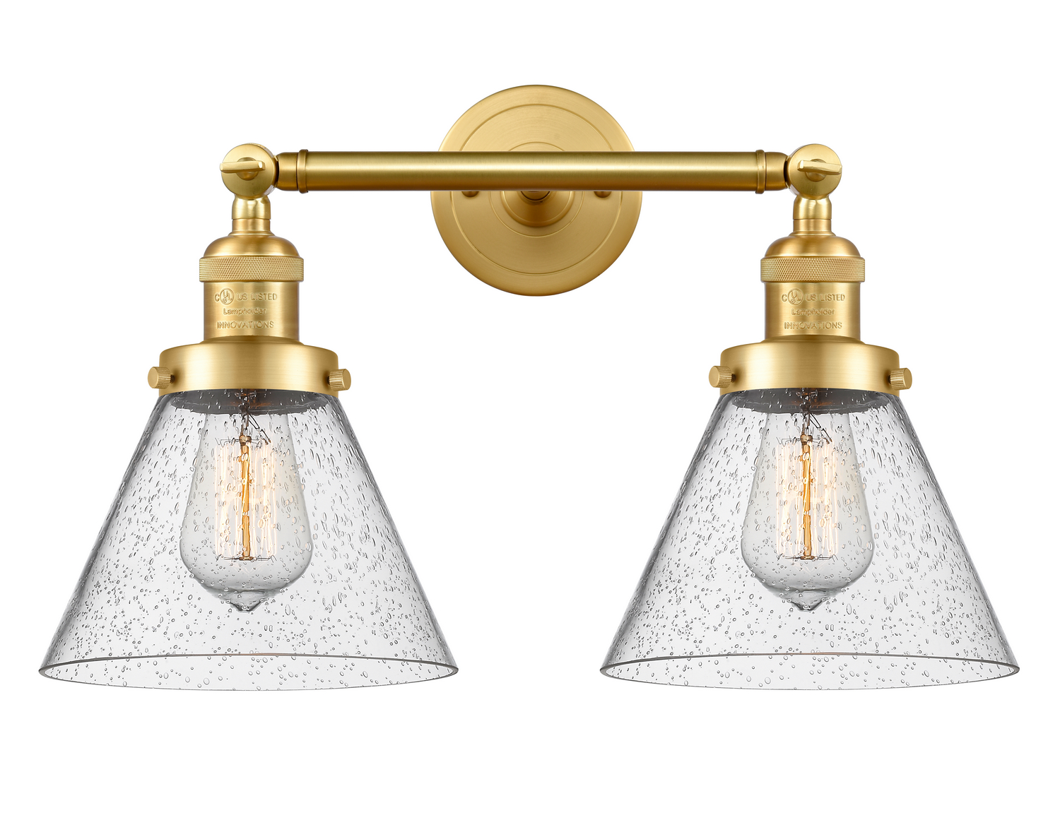 Two Light Bath Vanity by Innovations - Franklin Restoration Collection, Satin Gold Finish - 208-SG-G44