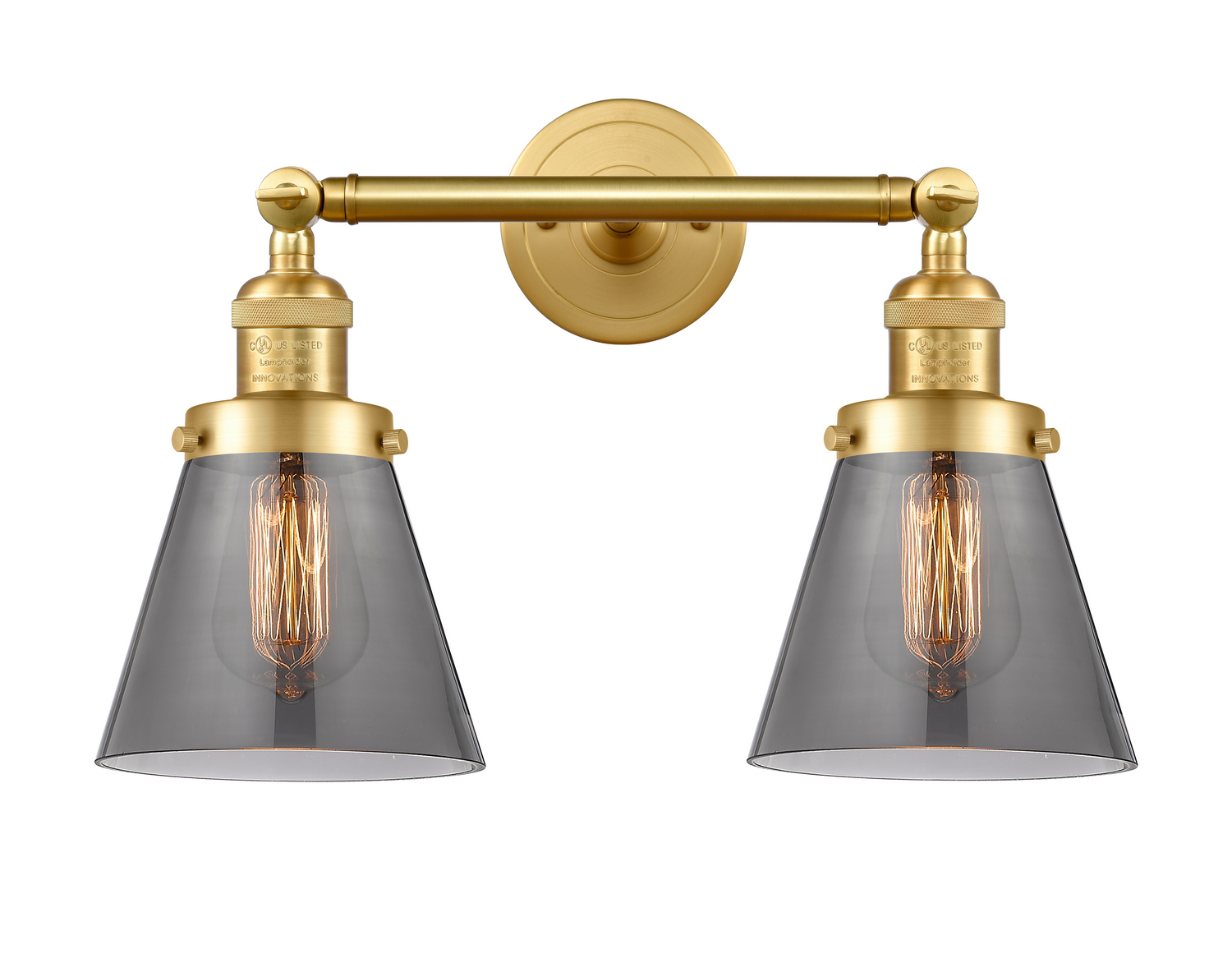 Two Light Bath Vanity by Innovations - Franklin Restoration Collection, Satin Gold Finish - 208-SG-G63