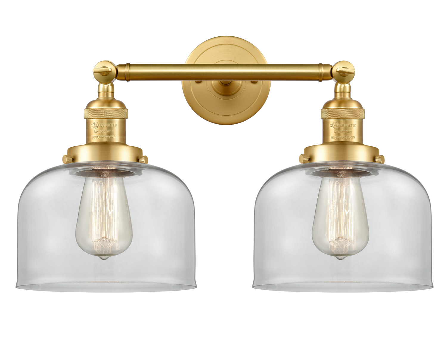 Two Light Bath Vanity by Innovations - Franklin Restoration Collection, Satin Gold Finish - 208-SG-G72