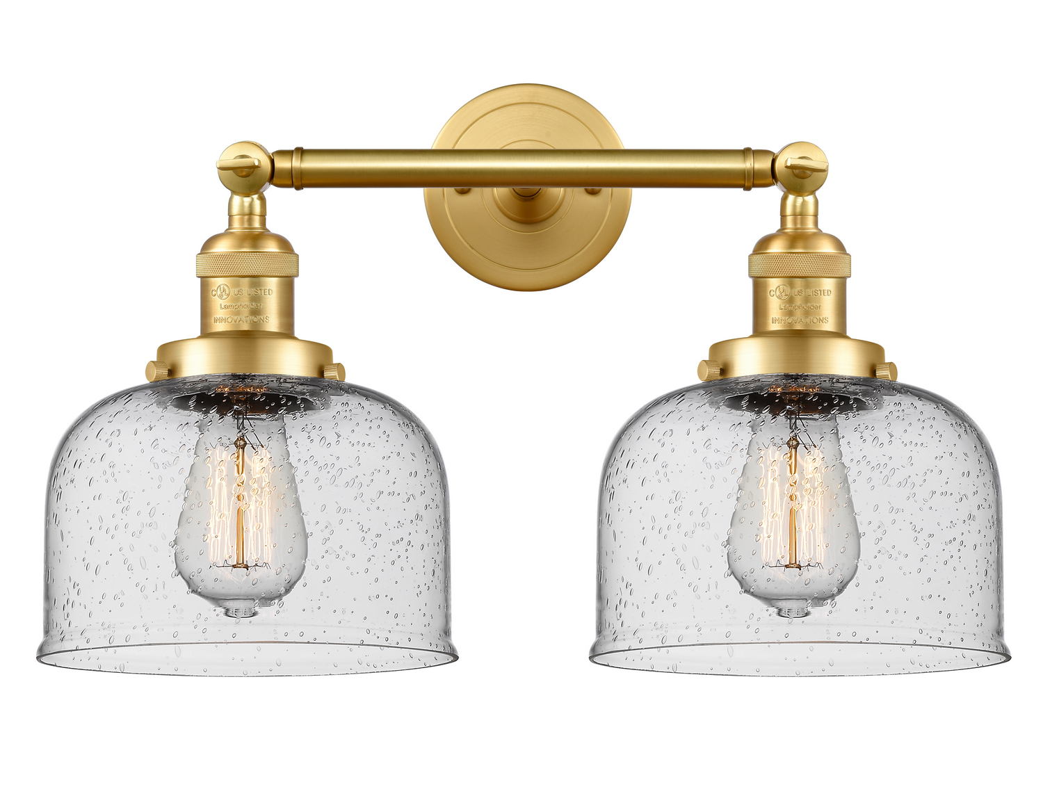 Two Light Bath Vanity by Innovations - Franklin Restoration Collection, Satin Gold Finish - 208-SG-G74