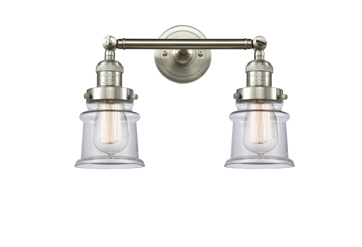 Two Light Bath Vanity by Innovations - Franklin Restoration Collection, Brushed Satin Nickel Finish - 208-SN-G182S