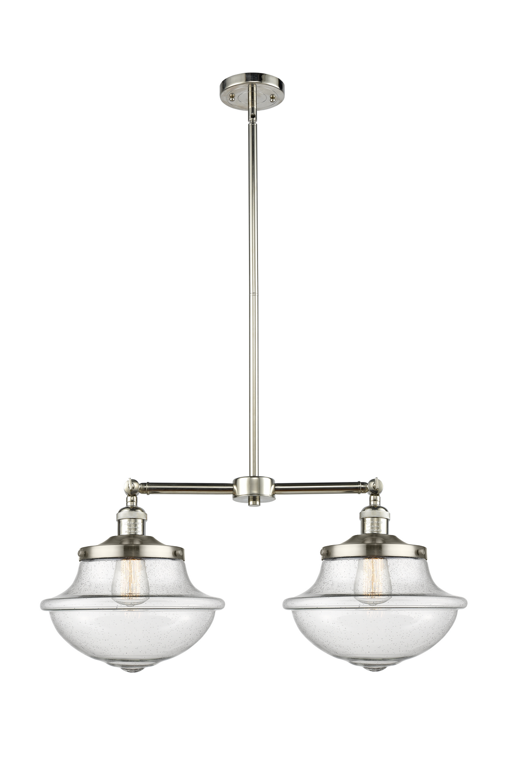 Two Light Island Pendant by Innovations - Franklin Restoration Collection, Polished Nickel Finish - 209-PN-G544