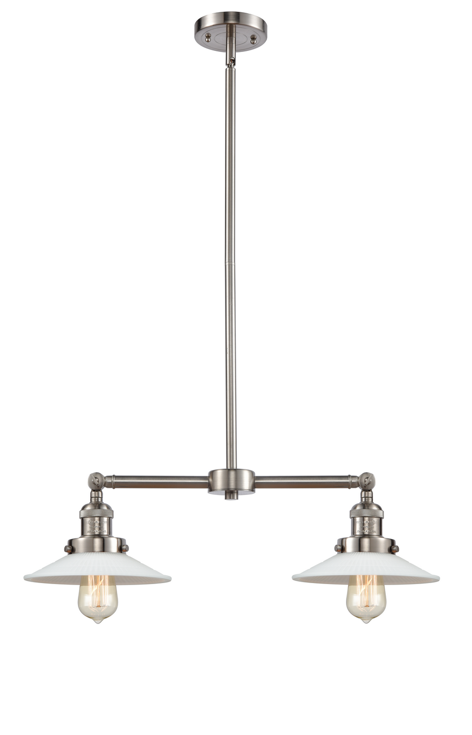 Two Light Island Pendant by Innovations - Franklin Restoration Collection, Brushed Satin Nickel Finish - 209-SN-G1