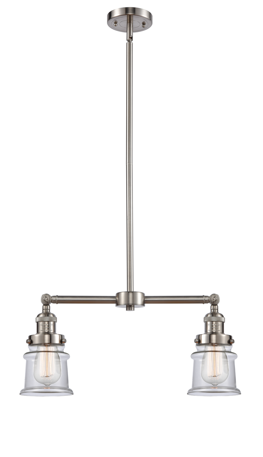 Two Light Island Pendant by Innovations - Franklin Restoration Collection, Brushed Satin Nickel Finish - 209-SN-G182S
