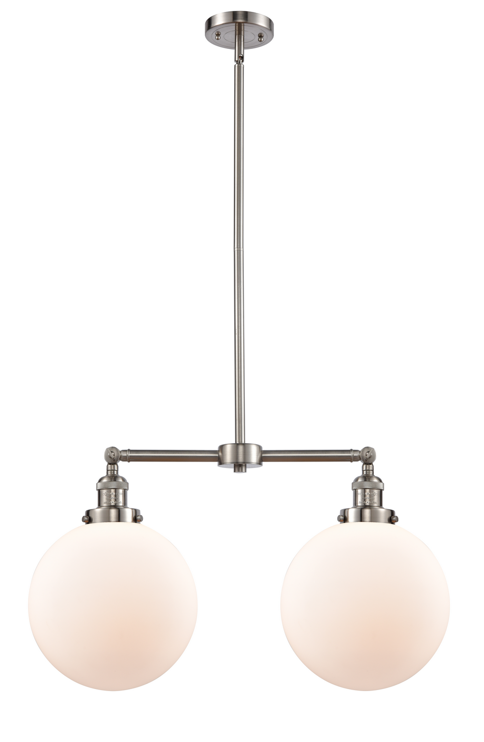 Two Light Island Pendant by Innovations - Franklin Restoration Collection, Brushed Satin Nickel Finish - 209-SN-G201-10