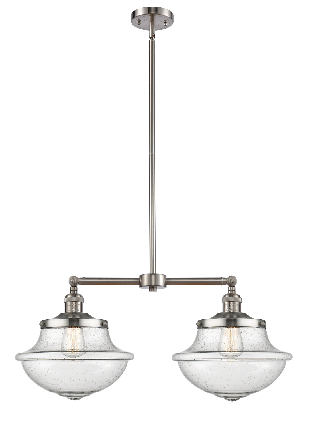Two Light Island Pendant by Innovations - Franklin Restoration Collection, Brushed Satin Nickel Finish - 209-SN-G544