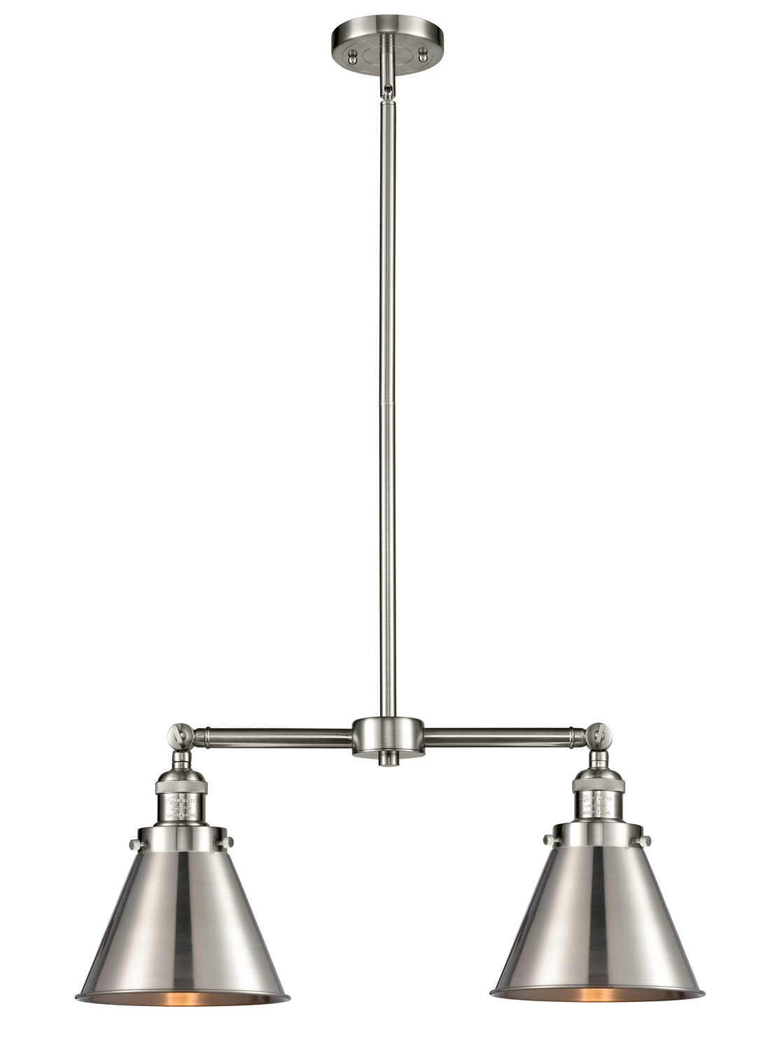 Two Light Island Pendant by Innovations - Franklin Restoration Collection, Brushed Satin Nickel Finish - 209-SN-M13-SN
