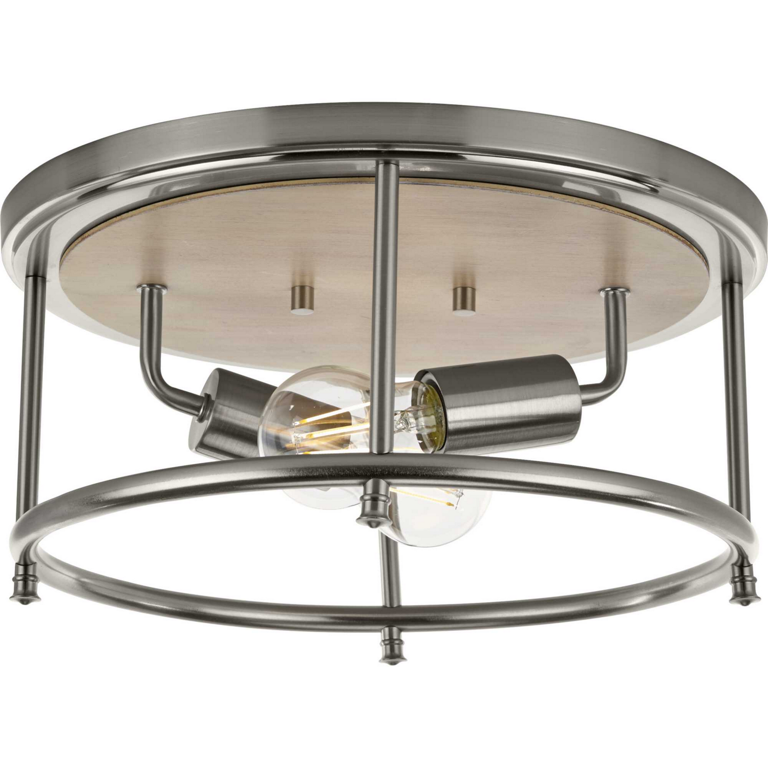 Brushed Nickel Two Light Flush Mount From The Durrell Collection-image