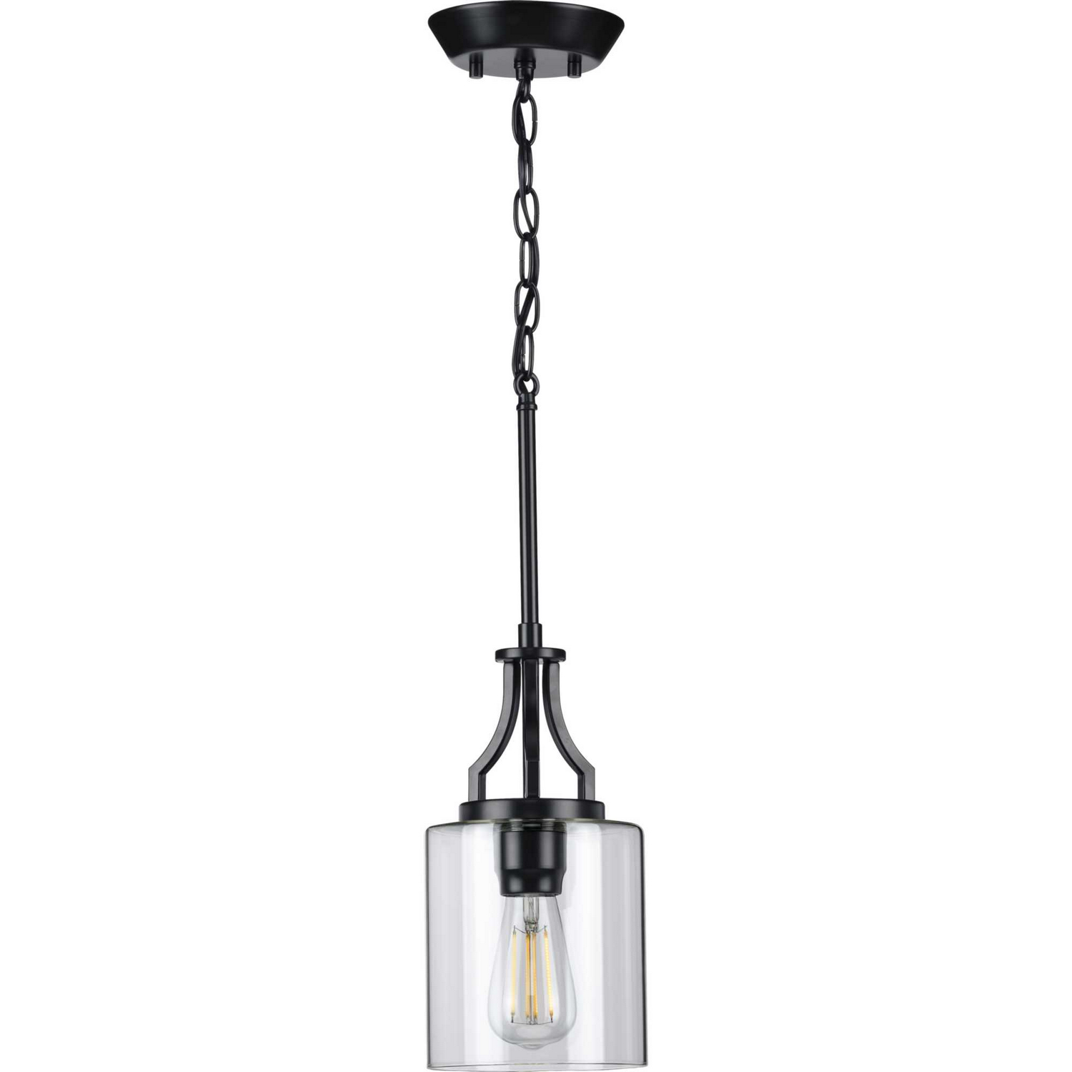 Photos - Chandelier / Lamp Progress Lighting Black One Light Mini Pendant from the Lassiter Collection P500208-031 