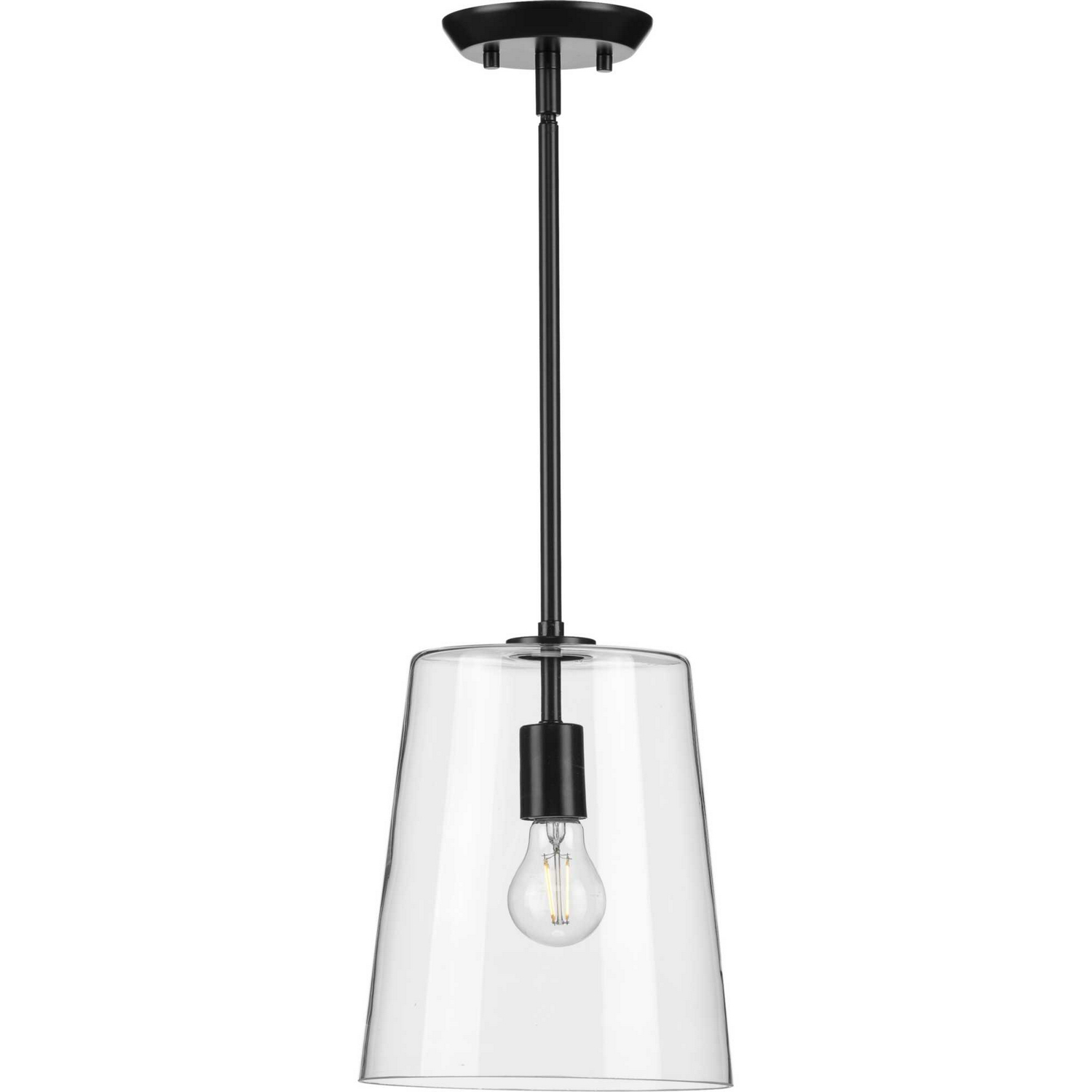 Progress P500241-031 Clarion 1 Light 9 inch Matte Black Pendant Ceiling Light, Small