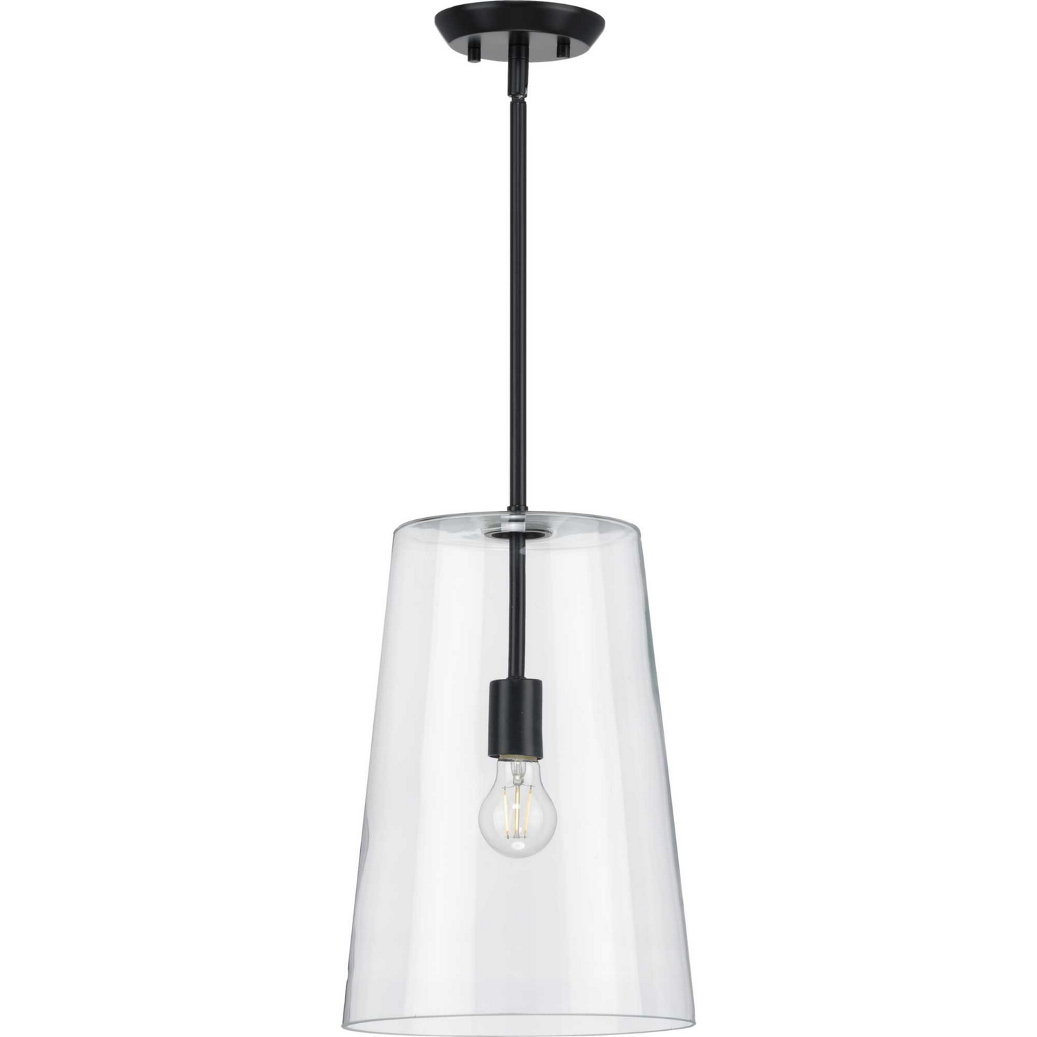 Black One Light Pendant from the Clarion Collection