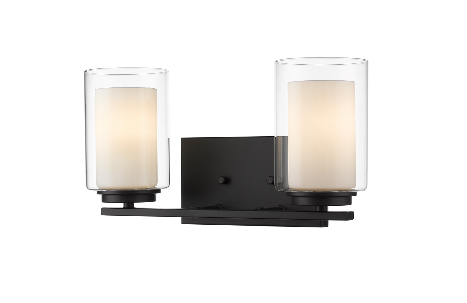 Two Light Vanity by Z-Lite - Willow Collection, Matte Black Finish - 426-2V-MB