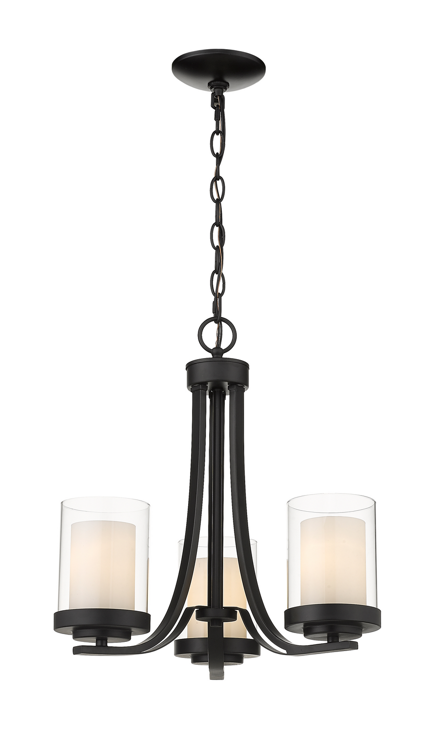 Three Light Chandelier by Z-Lite - Willow Collection, Matte Black Finish - 426-3C-MB