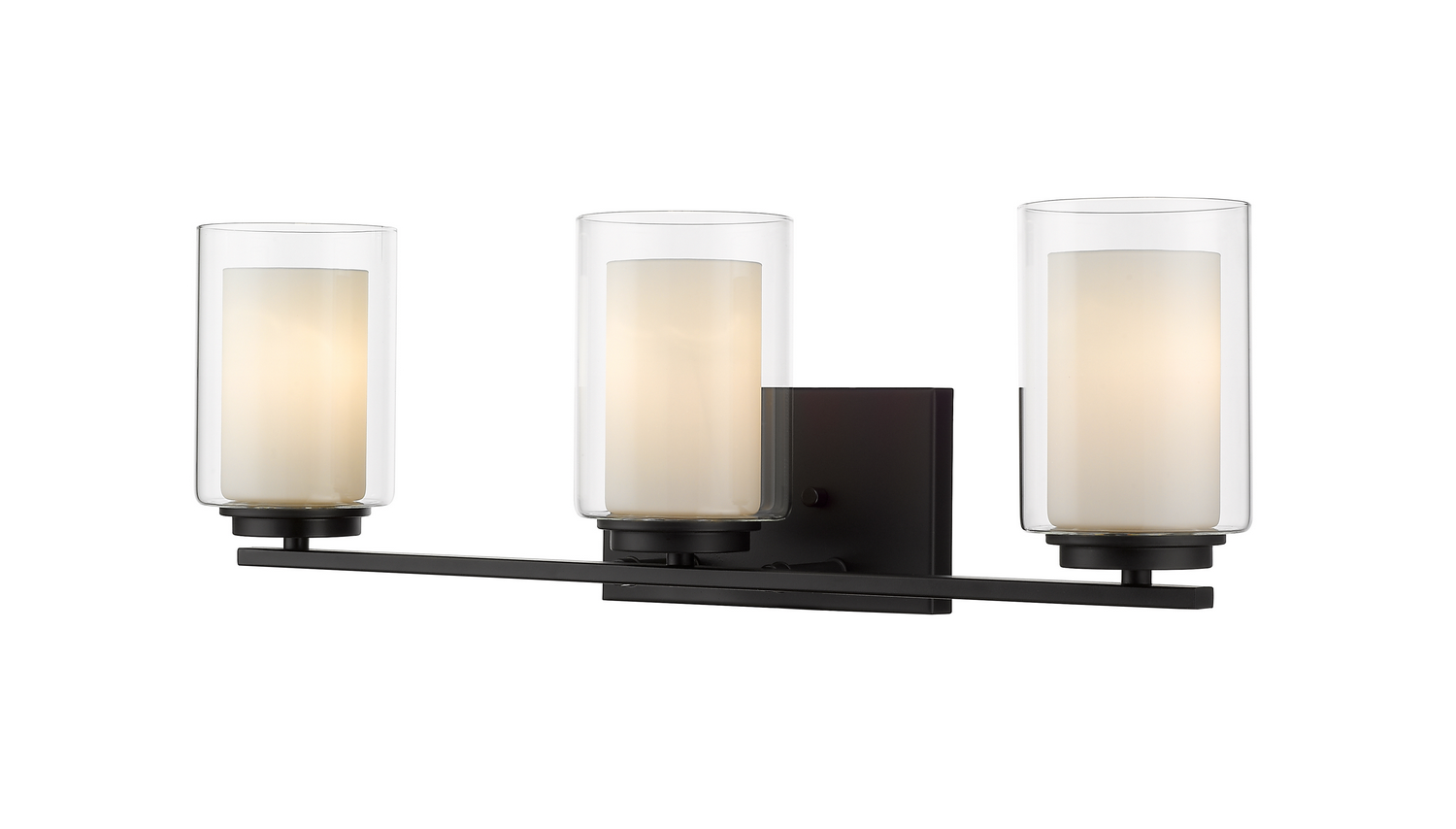 Three Light Vanity by Z-Lite - Willow Collection, Matte Black Finish - 426-3V-MB