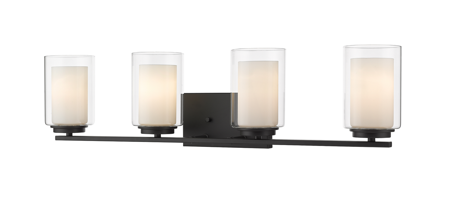 Four Light Vanity by Z-Lite - Willow Collection, Matte Black Finish - 426-4V-MB