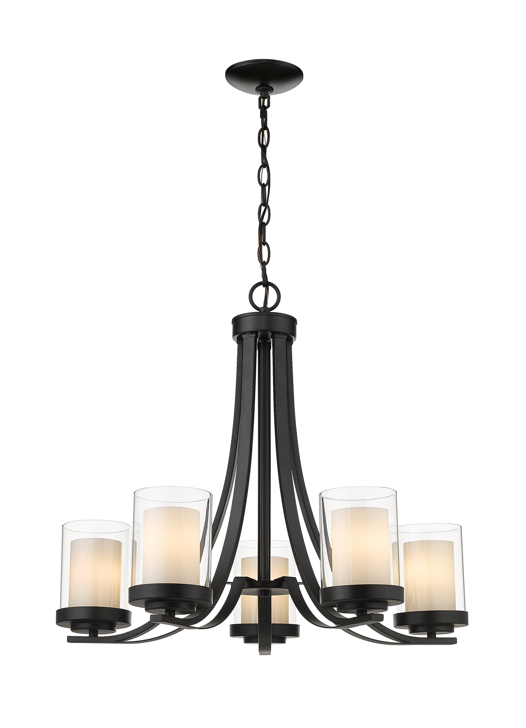 Five Light Chandelier by Z-Lite - Willow Collection, Matte Black Finish - 426-5-MB