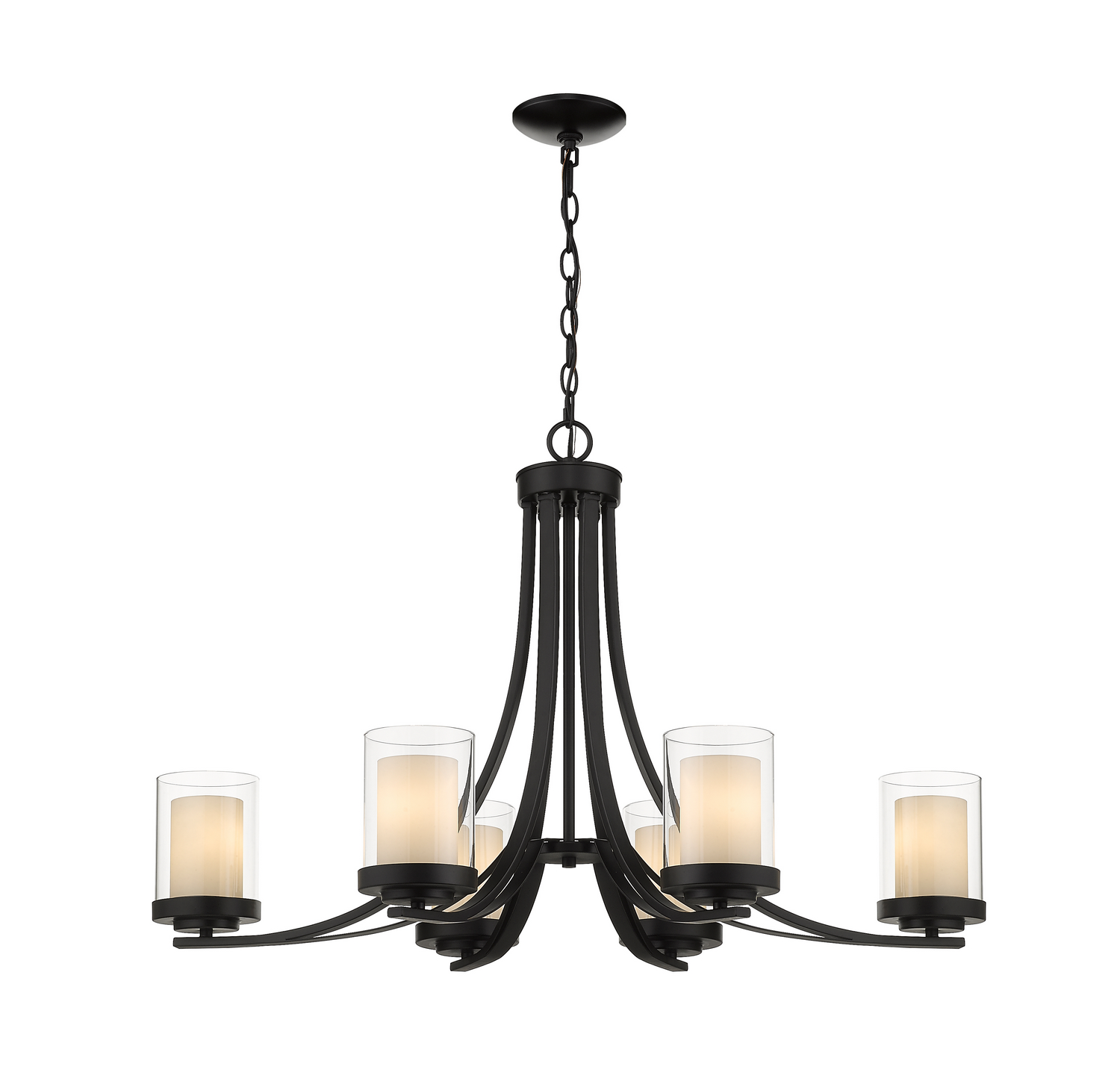 Six Light Chandelier by Z-Lite - Willow Collection, Matte Black Finish - 426-6-MB